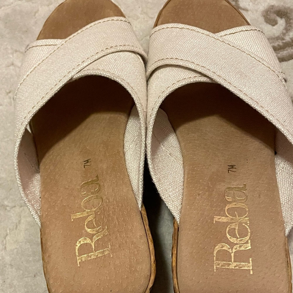REBA white platform sandals. Good condition